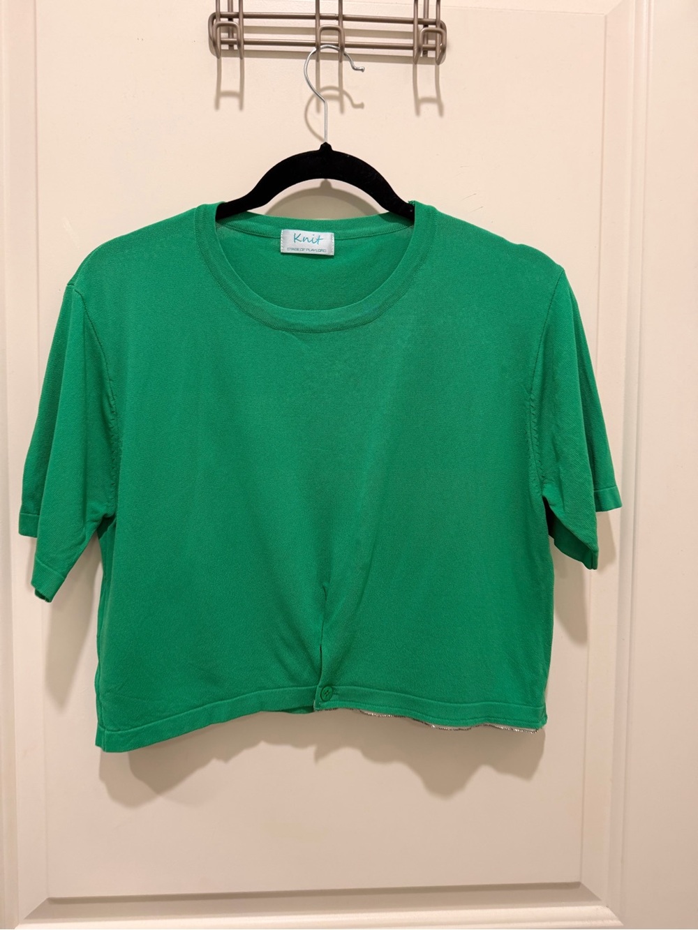 Stage of Playlord Knit Green Short Sleeve Cropped Top Size M